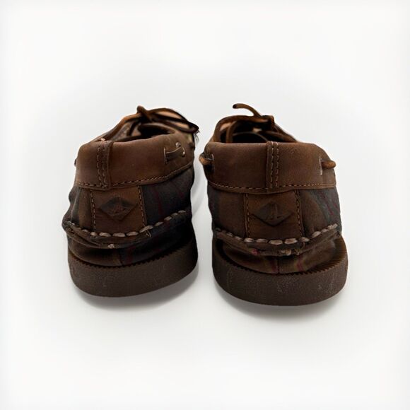 Sperry A/O Limited Edition Men's Top Sider Oil Cloth Olive Plaid Size 8.5 M - Picture 4 of 9